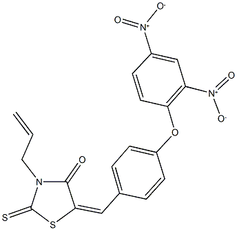 3-allyl-5-(4-{2,4-bisnitrophenoxy}benzylidene)-2-thioxo-1,3-thiazolidin-4-one 结构式