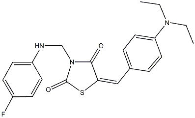 5-[4-(diethylamino)benzylidene]-3-[(4-fluoroanilino)methyl]-1,3-thiazolidine-2,4-dione,332407-15-5,结构式