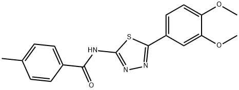 N-[5-(3,4-dimethoxyphenyl)-1,3,4-thiadiazol-2-yl]-4-methylbenzamide Structure