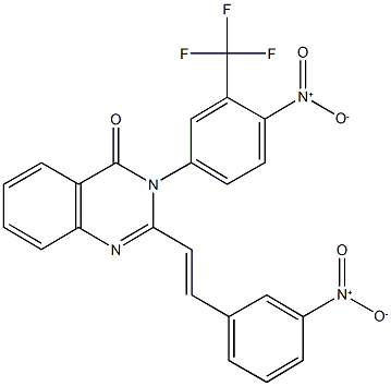 2-(2-{3-nitrophenyl}vinyl)-3-[4-nitro-3-(trifluoromethyl)phenyl]-4(3H)-quinazolinone Structure