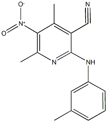 5-nitro-4,6-dimethyl-2-(3-toluidino)nicotinonitrile 化学構造式