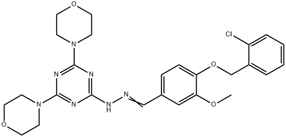 4-[(2-chlorobenzyl)oxy]-3-methoxybenzaldehyde [4,6-di(4-morpholinyl)-1,3,5-triazin-2-yl]hydrazone,332411-93-5,结构式