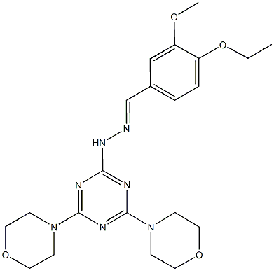 4-ethoxy-3-methoxybenzaldehyde [4,6-di(4-morpholinyl)-1,3,5-triazin-2-yl]hydrazone Structure