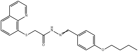 N'-(4-butoxybenzylidene)-2-(8-quinolinylsulfanyl)acetohydrazide Structure