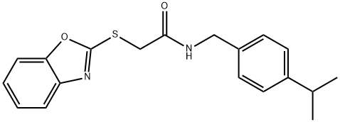 2-(1,3-benzoxazol-2-ylsulfanyl)-N-(4-isopropylbenzyl)acetamide Structure