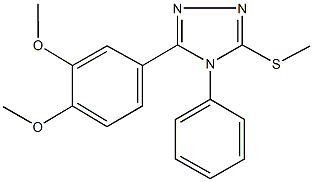 3-(3,4-dimethoxyphenyl)-5-(methylsulfanyl)-4-phenyl-4H-1,2,4-triazole,332413-05-5,结构式