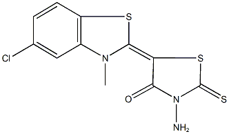 3-amino-5-(5-chloro-3-methyl-1,3-benzothiazol-2(3H)-ylidene)-2-thioxo-1,3-thiazolidin-4-one 结构式