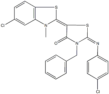 332413-74-8 3-benzyl-5-(5-chloro-3-methyl-1,3-benzothiazol-2(3H)-ylidene)-2-[(4-chlorophenyl)imino]-1,3-thiazolidin-4-one