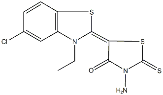 3-amino-5-(5-chloro-3-ethyl-1,3-benzothiazol-2(3H)-ylidene)-2-thioxo-1,3-thiazolidin-4-one,332413-76-0,结构式