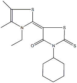 332413-85-1 3-cyclohexyl-5-(3-ethyl-4,5-dimethyl-1,3-thiazol-2(3H)-ylidene)-2-thioxo-1,3-thiazolidin-4-one