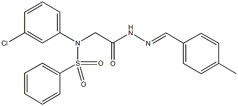 N-(3-chlorophenyl)-N-{2-[2-(4-methylbenzylidene)hydrazino]-2-oxoethyl}benzenesulfonamide 化学構造式