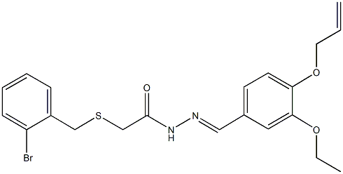 N'-[4-(allyloxy)-3-ethoxybenzylidene]-2-[(2-bromobenzyl)sulfanyl]acetohydrazide 结构式