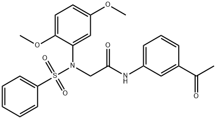 N-(3-acetylphenyl)-2-[2,5-dimethoxy(phenylsulfonyl)anilino]acetamide,332419-63-3,结构式