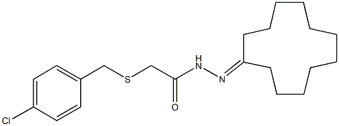 2-[(4-chlorobenzyl)sulfanyl]-N'-cyclododecylideneacetohydrazide Struktur