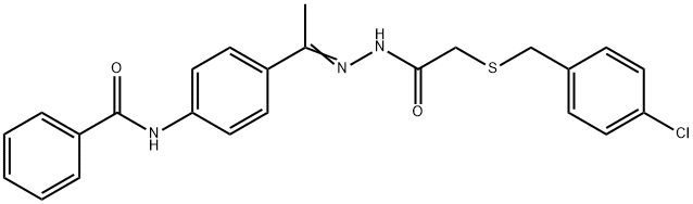 N-[4-(N-{[(4-chlorobenzyl)sulfanyl]acetyl}ethanehydrazonoyl)phenyl]benzamide Structure