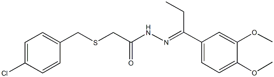 2-[(4-chlorobenzyl)sulfanyl]-N'-[1-(3,4-dimethoxyphenyl)propylidene]acetohydrazide|