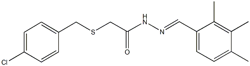 2-[(4-chlorobenzyl)sulfanyl]-N'-(2,3,4-trimethylbenzylidene)acetohydrazide 结构式