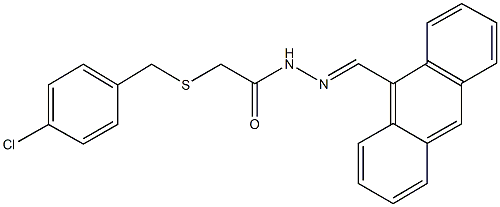 N'-(9-anthrylmethylene)-2-[(4-chlorobenzyl)sulfanyl]acetohydrazide Struktur