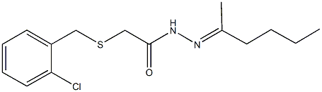 2-[(2-chlorobenzyl)sulfanyl]-N'-(1-methylpentylidene)acetohydrazide 结构式