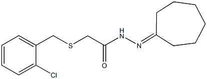 2-[(2-chlorobenzyl)sulfanyl]-N'-cycloheptylideneacetohydrazide,332420-06-1,结构式