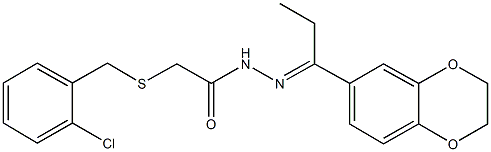 2-[(2-chlorobenzyl)sulfanyl]-N'-[1-(2,3-dihydro-1,4-benzodioxin-6-yl)propylidene]acetohydrazide 结构式