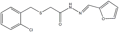 2-[(2-chlorobenzyl)sulfanyl]-N'-(2-furylmethylene)acetohydrazide 化学構造式