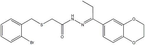 332420-32-3 2-[(2-bromobenzyl)sulfanyl]-N'-[1-(2,3-dihydro-1,4-benzodioxin-6-yl)propylidene]acetohydrazide