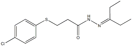 3-[(4-chlorophenyl)sulfanyl]-N'-(1-ethylpropylidene)propanohydrazide 结构式