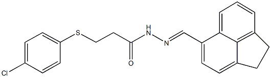3-[(4-chlorophenyl)sulfanyl]-N'-(1,2-dihydro-5-acenaphthylenylmethylene)propanohydrazide 结构式