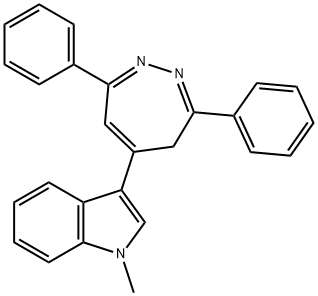 3-(3,7-diphenyl-4H-1,2-diazepin-5-yl)-1-methyl-1H-indole 化学構造式