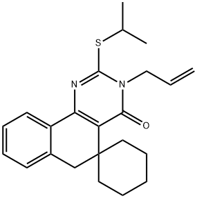 3-allyl-2-(isopropylsulfanyl)-5,6-dihydrospiro(benzo[h]quinazoline-5,1'-cyclohexane)-4(3H)-one Structure