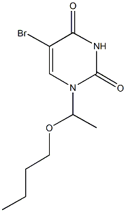 5-bromo-1-(1-butoxyethyl)-2,4(1H,3H)-pyrimidinedione Structure