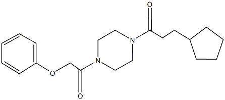 1-(3-cyclopentylpropanoyl)-4-(phenoxyacetyl)piperazine 结构式
