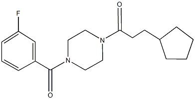 1-(3-cyclopentylpropanoyl)-4-(3-fluorobenzoyl)piperazine,332851-01-1,结构式