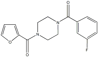 1-(3-fluorobenzoyl)-4-(2-furoyl)piperazine 结构式