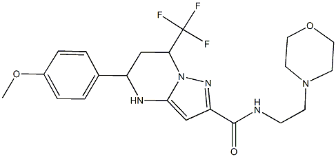 5-(4-methoxyphenyl)-N-(2-morpholin-4-ylethyl)-7-(trifluoromethyl)-4,5,6,7-tetrahydropyrazolo[1,5-a]pyrimidine-2-carboxamide Struktur