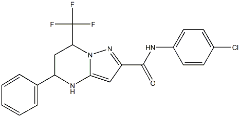 N-(4-chlorophenyl)-5-phenyl-7-(trifluoromethyl)-4,5,6,7-tetrahydropyrazolo[1,5-a]pyrimidine-2-carboxamide 化学構造式