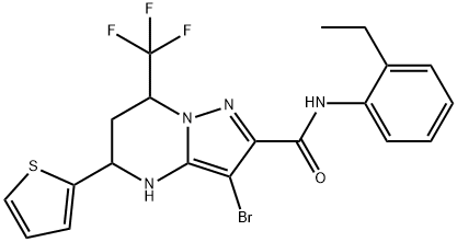 3-bromo-N-(2-ethylphenyl)-5-(2-thienyl)-7-(trifluoromethyl)-4,5,6,7-tetrahydropyrazolo[1,5-a]pyrimidine-2-carboxamide Structure