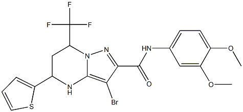 3-bromo-N-(3,4-dimethoxyphenyl)-5-(2-thienyl)-7-(trifluoromethyl)-4,5,6,7-tetrahydropyrazolo[1,5-a]pyrimidine-2-carboxamide|