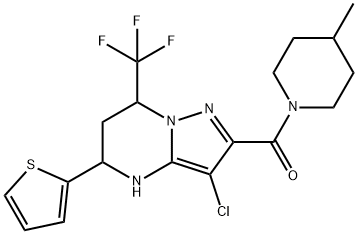 332852-97-8 3-chloro-2-[(4-methyl-1-piperidinyl)carbonyl]-5-(2-thienyl)-7-(trifluoromethyl)-4,5,6,7-tetrahydropyrazolo[1,5-a]pyrimidine