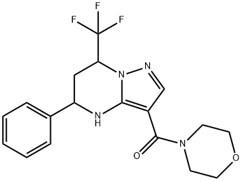 3-(4-morpholinylcarbonyl)-5-phenyl-7-(trifluoromethyl)-4,5,6,7-tetrahydropyrazolo[1,5-a]pyrimidine,332853-54-0,结构式