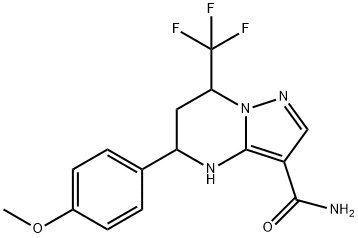 5-(4-methoxyphenyl)-7-(trifluoromethyl)-4,5,6,7-tetrahydropyrazolo[1,5-a]pyrimidine-3-carboxamide Structure