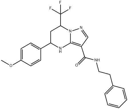 5-(4-methoxyphenyl)-N-(2-phenylethyl)-7-(trifluoromethyl)-4,5,6,7-tetrahydropyrazolo[1,5-a]pyrimidine-3-carboxamide Structure