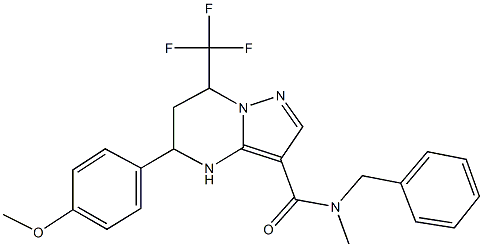 N-benzyl-5-(4-methoxyphenyl)-N-methyl-7-(trifluoromethyl)-4,5,6,7-tetrahydropyrazolo[1,5-a]pyrimidine-3-carboxamide Struktur