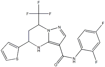 N-(2,4-difluorophenyl)-5-(2-thienyl)-7-(trifluoromethyl)-4,5,6,7-tetrahydropyrazolo[1,5-a]pyrimidine-3-carboxamide Struktur