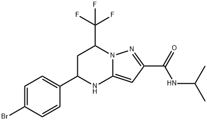 5-(4-bromophenyl)-N-isopropyl-7-(trifluoromethyl)-4,5,6,7-tetrahydropyrazolo[1,5-a]pyrimidine-2-carboxamide,332856-63-0,结构式