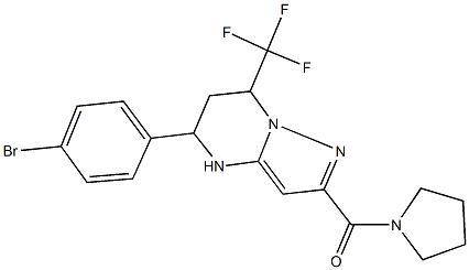 5-(4-bromophenyl)-2-(1-pyrrolidinylcarbonyl)-7-(trifluoromethyl)-4,5,6,7-tetrahydropyrazolo[1,5-a]pyrimidine Structure