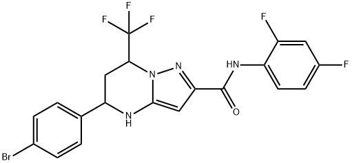 5-(4-bromophenyl)-N-(2,4-difluorophenyl)-7-(trifluoromethyl)-4,5,6,7-tetrahydropyrazolo[1,5-a]pyrimidine-2-carboxamide Structure