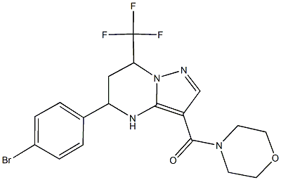 5-(4-bromophenyl)-3-(morpholin-4-ylcarbonyl)-7-(trifluoromethyl)-4,5,6,7-tetrahydropyrazolo[1,5-a]pyrimidine 化学構造式