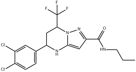 5-(3,4-dichlorophenyl)-N-propyl-7-(trifluoromethyl)-4,5,6,7-tetrahydropyrazolo[1,5-a]pyrimidine-2-carboxamide Struktur